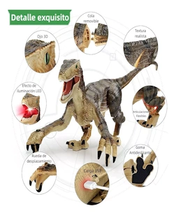 Dinosaurio Jurásico Velociraptor Control Remoto Juguete Niño